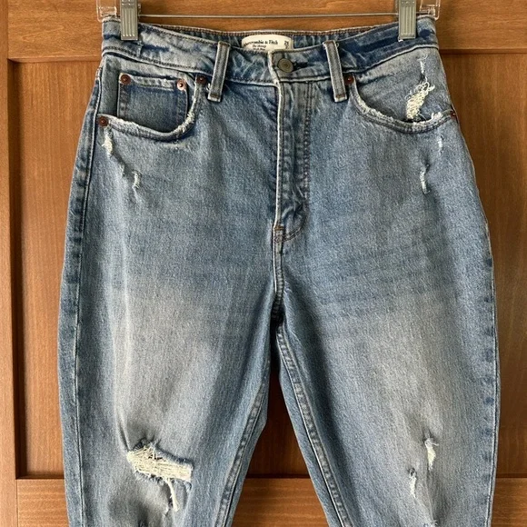 Abercrombie & Fitch Skinny High Rise Curve Love Distressed Jeans size 2 / 26​​ - Picture 3 of 12